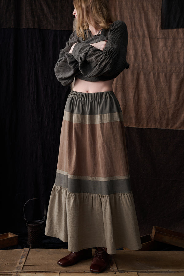 Three-color stitching skirt